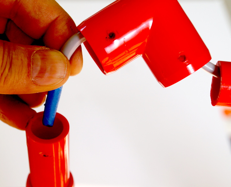 Wheelchair Joystick Cable threaded through handle